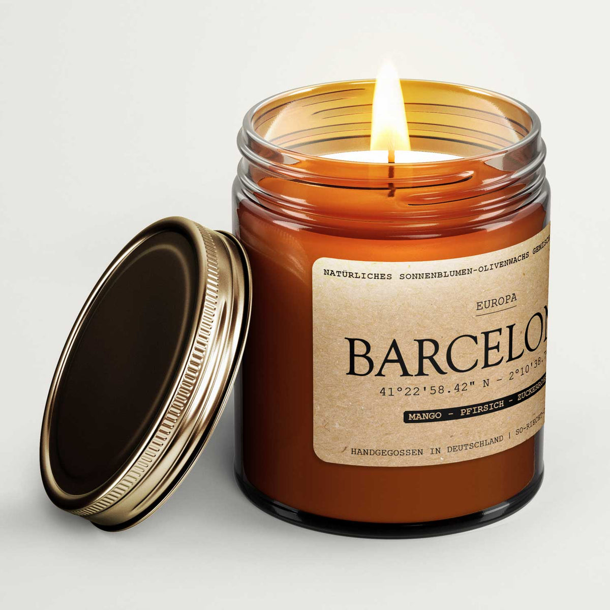 Barcelona Duftkerze - Mango | Pfirsich | Zuckerrohr