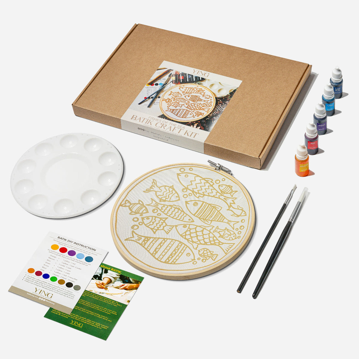 Fishes of the Sea | Batik Craft Kit | Hand-Waxed DIY Art Kit UK