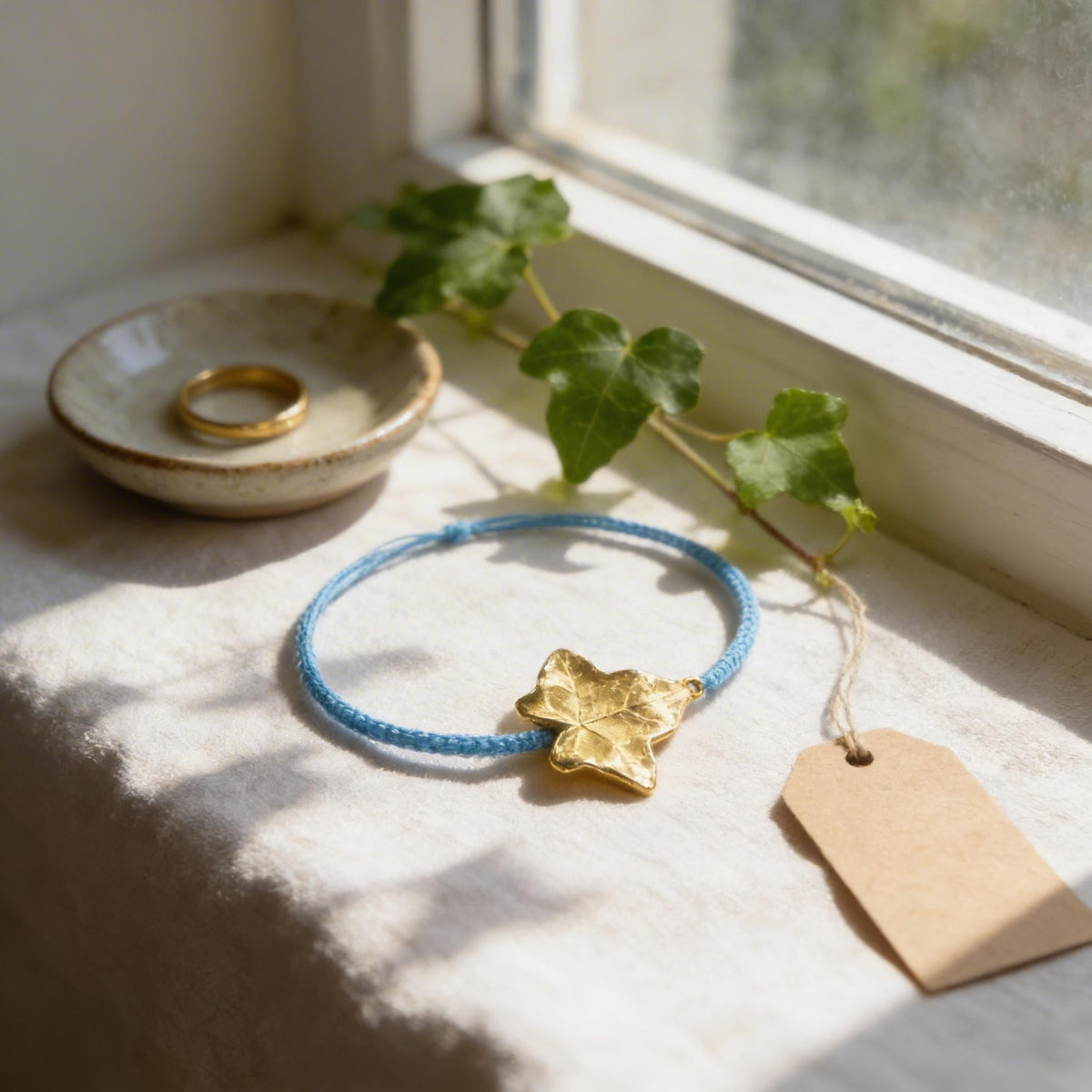 Adjustable eco Bracelet, Sterling silver 925 Ivy Leaf, Natural Botanical Bracelet. Symbolism of  fidelity, eternal life, and resilience