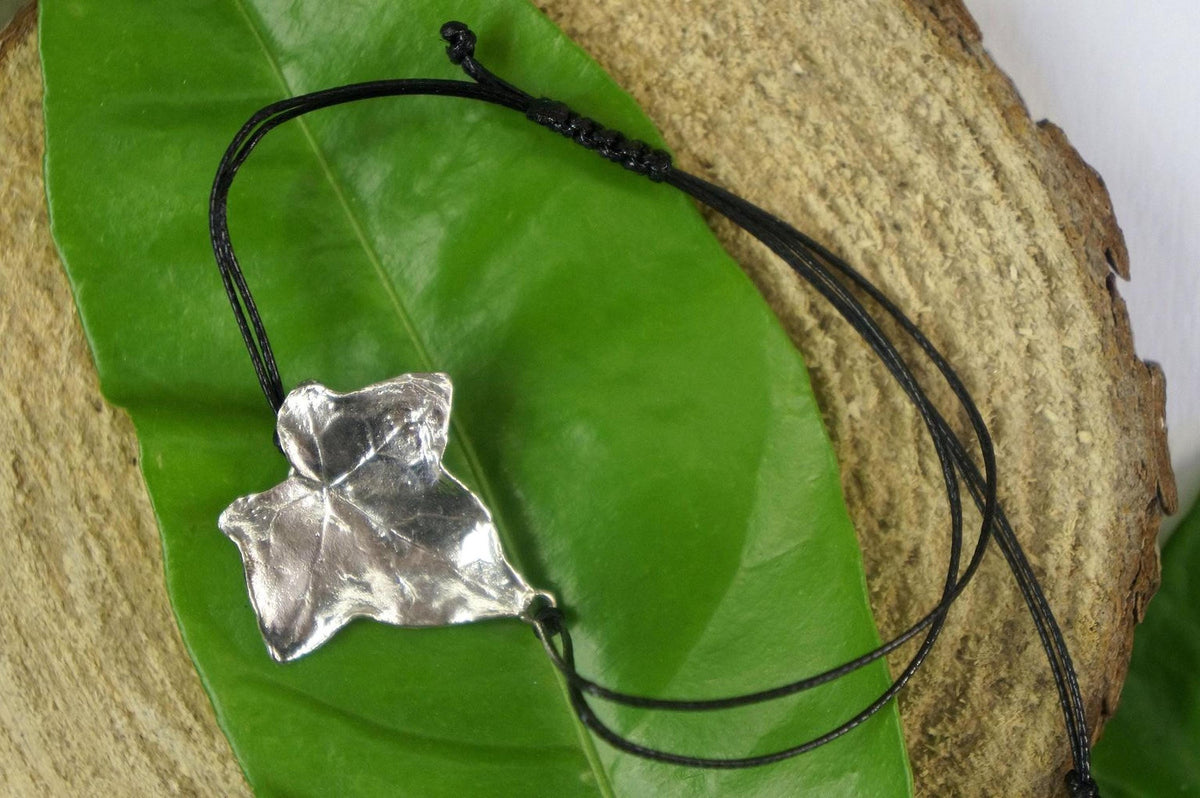 Adjustable eco Bracelet, Sterling silver 925 Ivy Leaf, Natural Botanical Bracelet. Symbolism of  fidelity, eternal life, and resilience